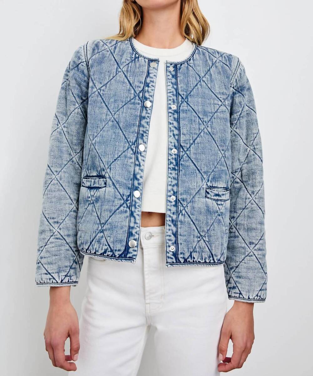 NEW RAILS ency quilted jacket in mid blue